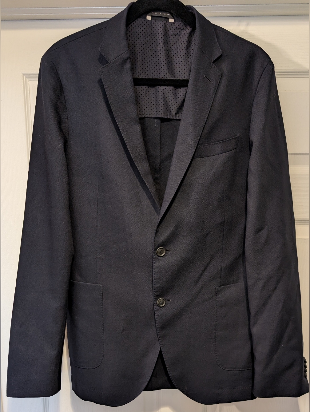 Hugo Boss Men's Black Travel Blazer Size 40l Stretch Tailoring Crease Resistant